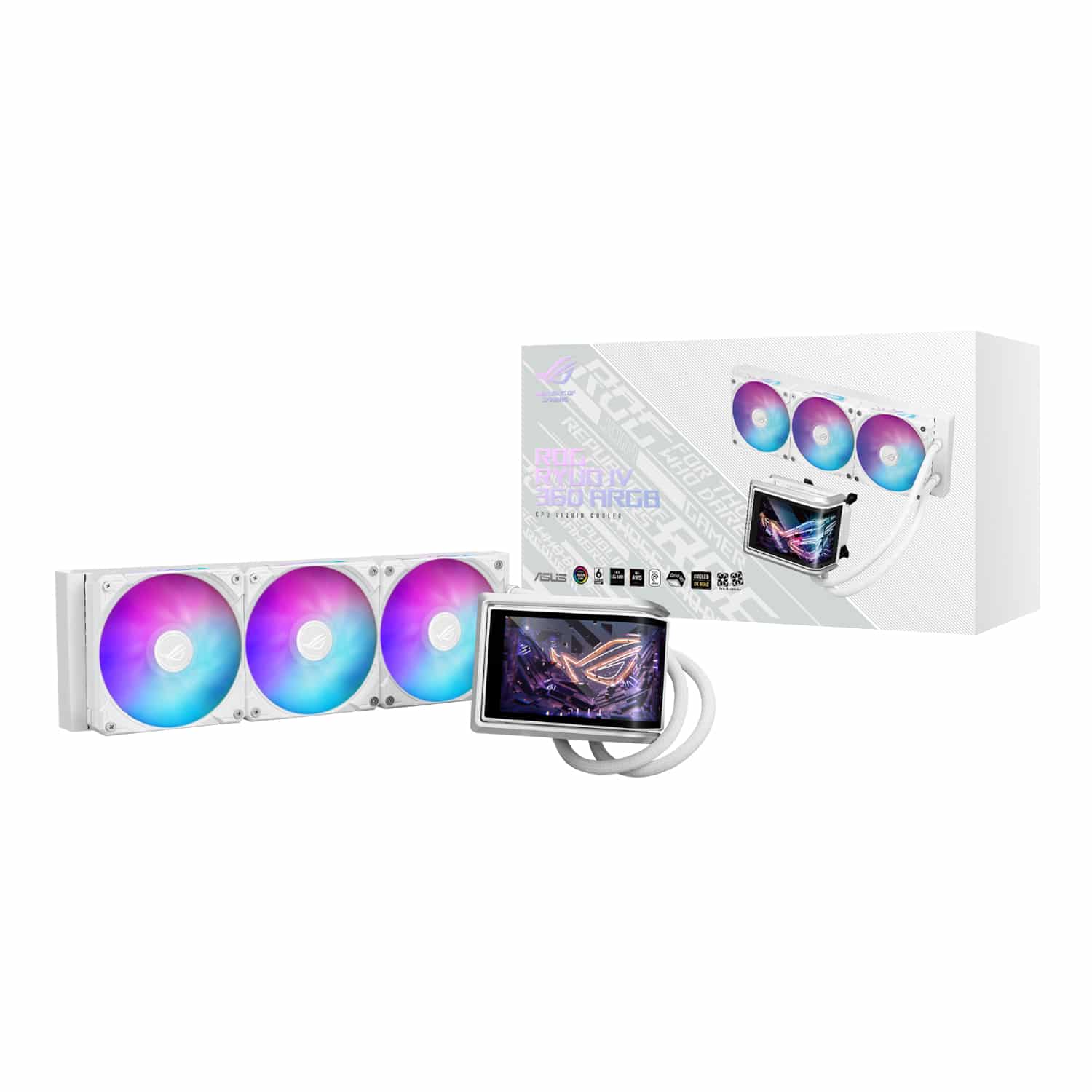 ROGRYUOIV360ARGB-WH_ASUS-ROG-RYUO-IV-360-ARGB-Liquid-CPU-Cooler-White_wr_01a.jpg ASUS ROG RYUO IV 360 ARGB Liquid CPU Cooler White Edition - Image 1