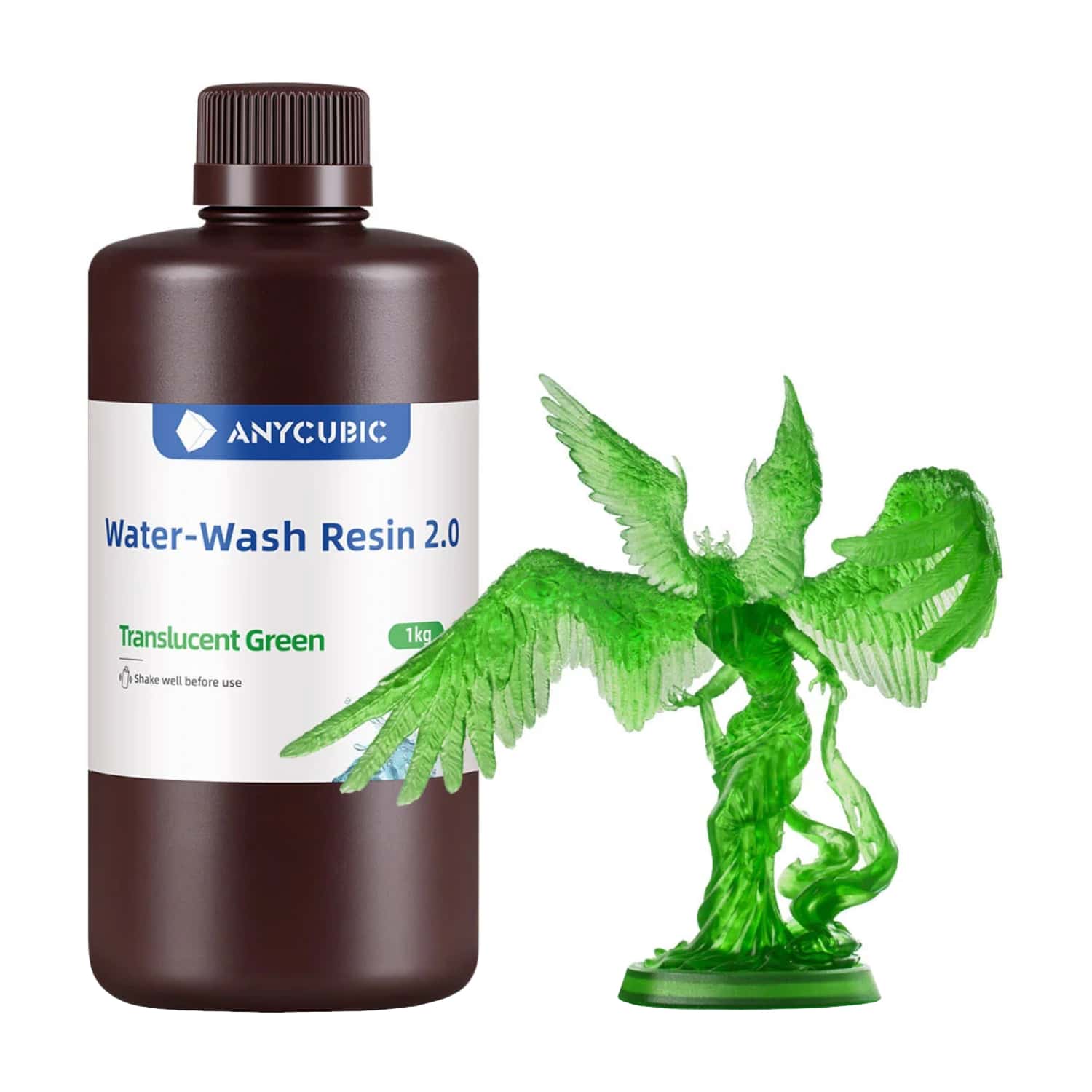 SSX2TG-10_Anycubic-Water-Wash-Resin-2.0-Trasnslucent-Green_wr_01a.jpg Anycubic Water Wash Resin 2.0 – Translucent Green - Image 1