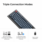 Keychron V3 Max QMK/VIA 80% Wireless Custom Mechanical Keyboard (Brown Switch) – Carbon Black - Image 3